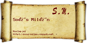 Soós Milán névjegykártya